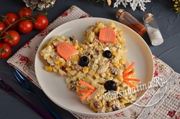 
			Вкусный салат на Новый год 2020 в виде мышки&nbsp;		