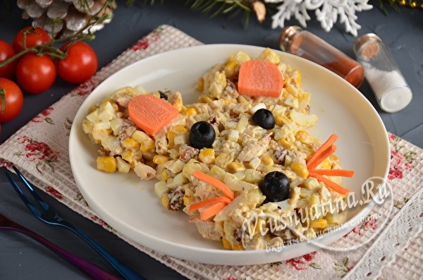 
			Вкусный салат на Новый год 2020 в виде мышки&nbsp;		