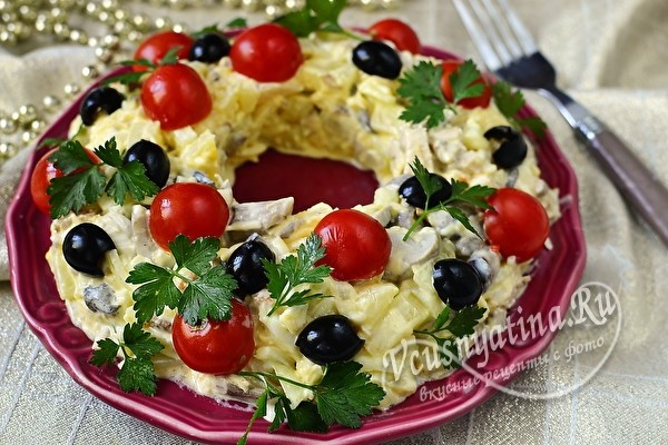 
			Салат на Новый год с курицей &ndash; сочный и вкусный		